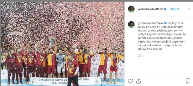 Galatasaraylı Belhanda'dan flaş paylaşım-1