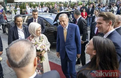 Başkan Erdoğan tarihi zirve için Litvanya’da! Çiçeklerle karşılandı