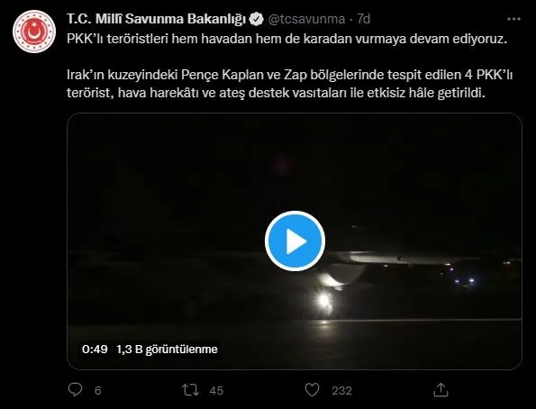 SON DAKİKA: Kuzey Irak'a hava harekatı: 4 PKK'lı terörist etkisiz hale getirildi-1