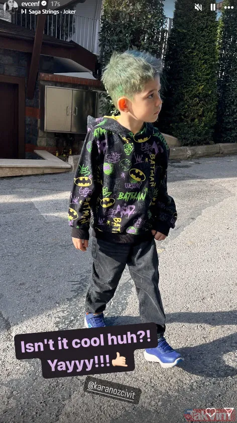 Fahriye Evcen ve Burak Özçivit'in büyük oğlu Karan Özçivit'ten yeni imaj! Rengarenk saçlarıyla pozlarını anne Evcen paylaştı - 8