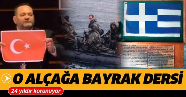 Türk bayrağını yırtan ırkçı Yunan vekile bayrak dersi! 24 yıldır korunuyor