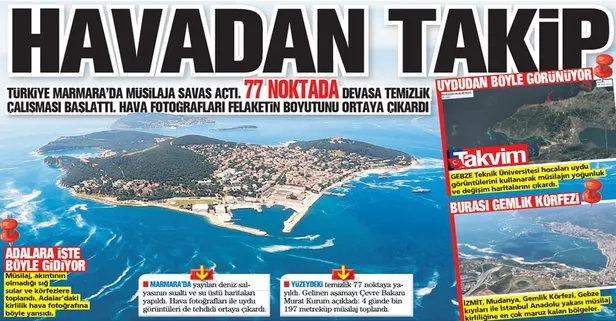 Havadan çekilen fotoğraflar Marmara’daki müsilaj felaketinin boyutunu ortaya çıkardı