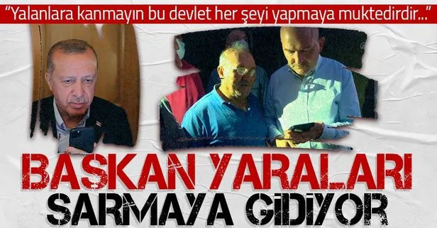 Başkan Erdoğan yangın felaketinin yaşandığı Manavgat’taki vatandaşlara seslendi! İnşallah bölgede olacağım