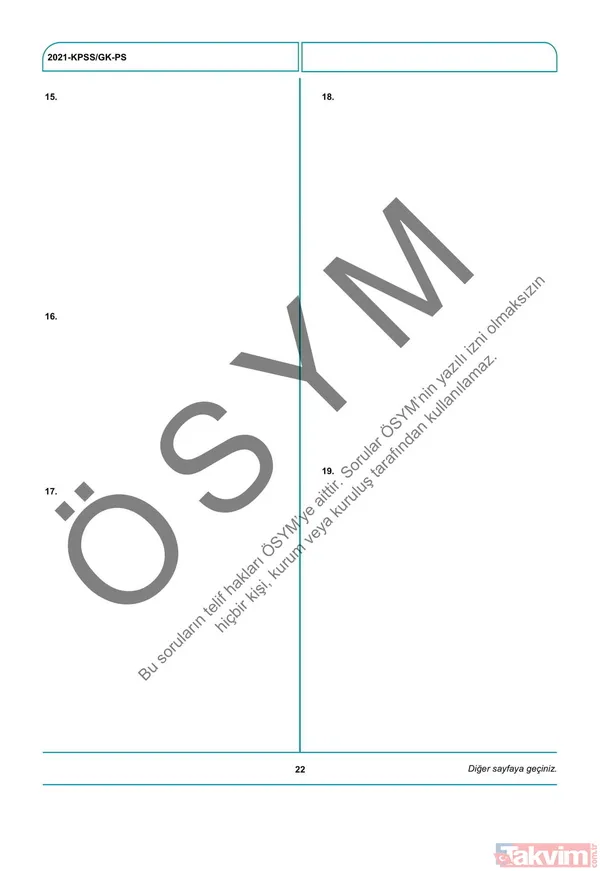 2021 KPSS soru kitapçığı ve cevap anahtarı | A Grubu ve Öğretmenlik (GY-GK- Eğitim Bilimleri) soruları - 29