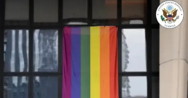 ABD Büyükelçiliğinden skandal hareket: LGBT bayrağı astılar!