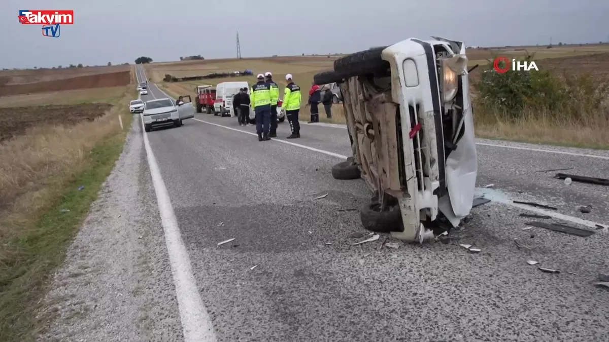 Edirne’de iki otomobil çarpıştı: 3 yaralı