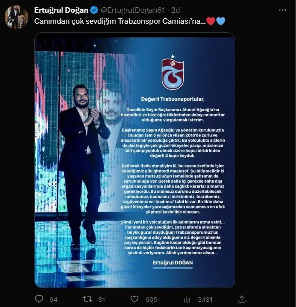 Trabzonspor'da Abdullah Avcı görevinden istifa etti! Trabzonspor As Başkanı Ertuğrul Doğan başkanlığa adaylığını açıkladı-7