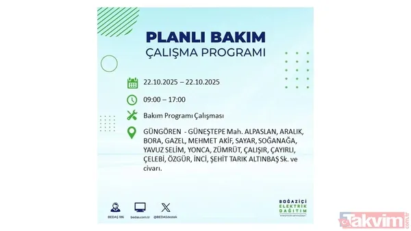 İstanbul elektrik kesintisi: 23 ilçe için saat verildi! BEDAŞ duyurdu - 39