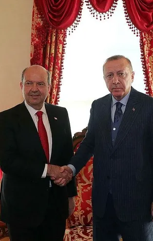 Son dakika: Başkan Erdoğan KKTC Başbakanı Ersin Tatar ile görüştü