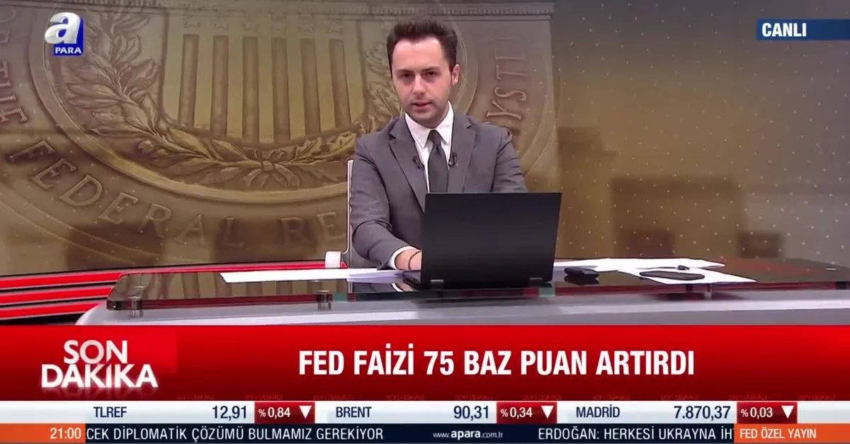 Son dakika: FED faizi 75 baz puan artırdı