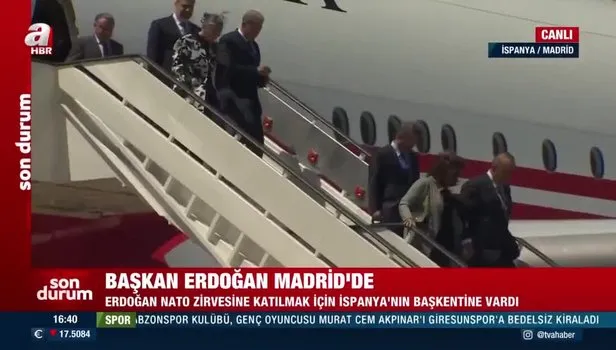 Cumhurbaşkanı Recep Tayyip Erdoğan NATO Zirvesi için Madrid'e gitti! Uçağında dikkat çeken 'Republic of Türkiye' detayı