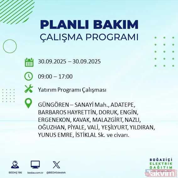 İstanbul’un 23 ilçesinde elektrikler kesilecek! 30 Eylül 2025 BEDAŞ kesinti listesi - 36