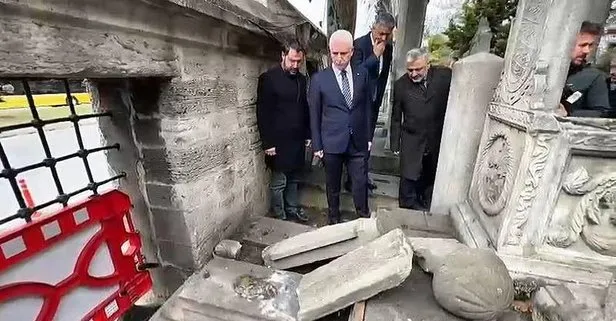 Şehzadebaşı Camii ve haziresine alçak saldırı! Vali Gül incelemelerde bulundu