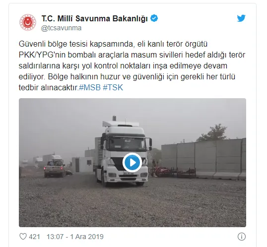 MSB duyurdu: Terör saldırılarına karşı yol kontrol noktaları inşa ediliyor-1