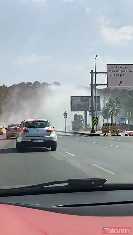 Kağıthane'de İSKİ çalışması sırasında isale borusu patladı! Sürücülerin zor anları - 2
