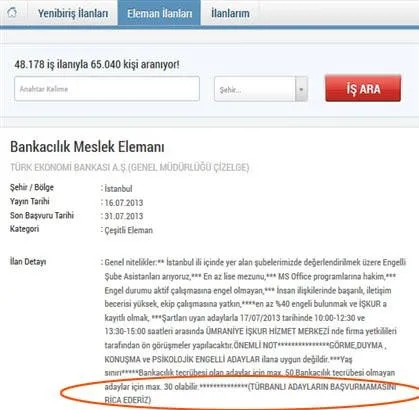 İŞKUR'dan başörtüsü ayrımcılığı!
