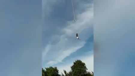 Polonya'da akılalmaz olay! Bungee Jumping yaparken neredeyse ölüyordu-1