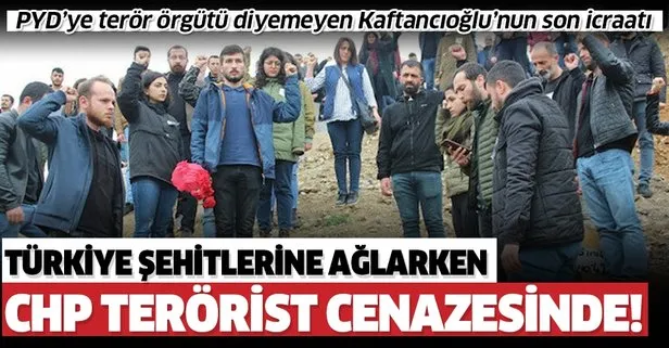 Türkiye İdlib şehitlerine ağlarken CHP’li yöneticiler terörist cenazesinde!