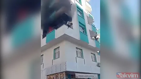 Şanlıurfa'da korku dolu dakikalar! Yangında balkonda mahsur kalan genç kız ve çocuk atlayarak kurtuldu - 1