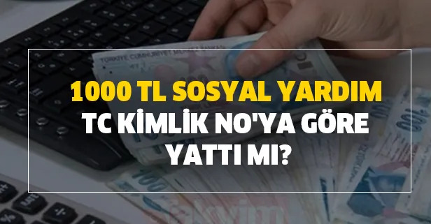 1000 TL sosyal yardım TC kimlik no'ya göre yattı mı? 1000 TL yardım başvuru sonucu açıklandı mı ne zaman belli olur?