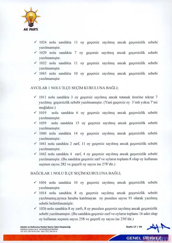 "Bu Durum 1. Ve 2. Parti Arasında Oy Farkının Çok Cüzi Olduğu Dikkate Alındığında, Seçim Sonuçlarını Etkileyecek Ve Kazananı Değiştirebilecek Nitelikte Olduğu...
