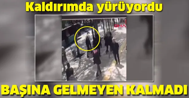 Kaldırımda yürürken başına ağaç dalı düştü
