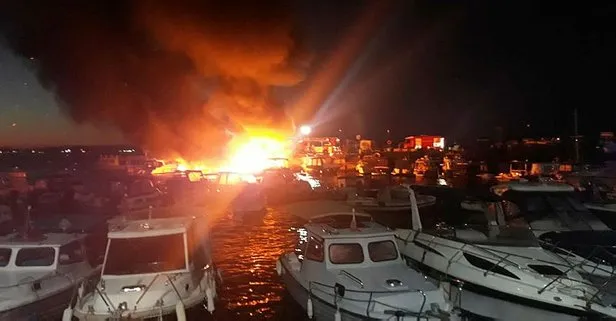 Son dakika: Maltepe sahilde 6 tekne alev alev yandı!