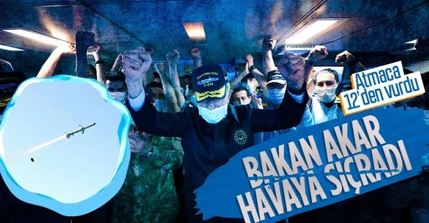 ’Atmaca’ hedefi tam isabetle vurdu, Milli Savunma Bakanı Hulusi Akar sevinçten havaya uçtu