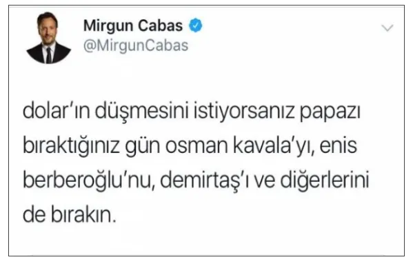 Lobinin sözcüsü Mirgün Cabas işbaşında! Türkiye'yi dolar üzerinden tehdit etti-1