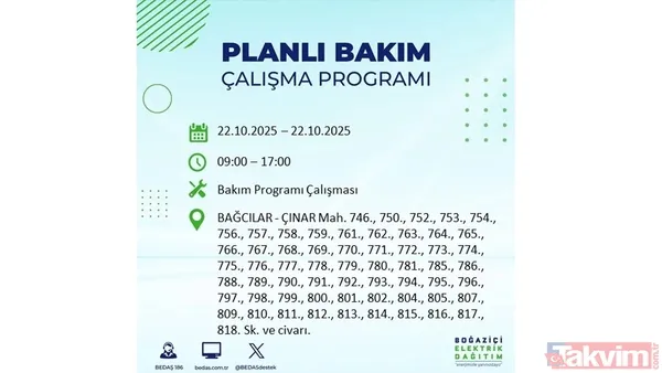 İstanbul elektrik kesintisi: 23 ilçe için saat verildi! BEDAŞ duyurdu - 9