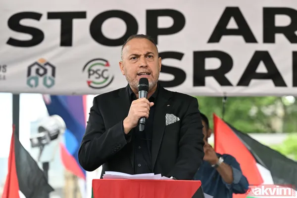 İngiltere'de on binlerce kişi Filistin için tek ses oldu: Gazze'de soykırıma son verin - 8