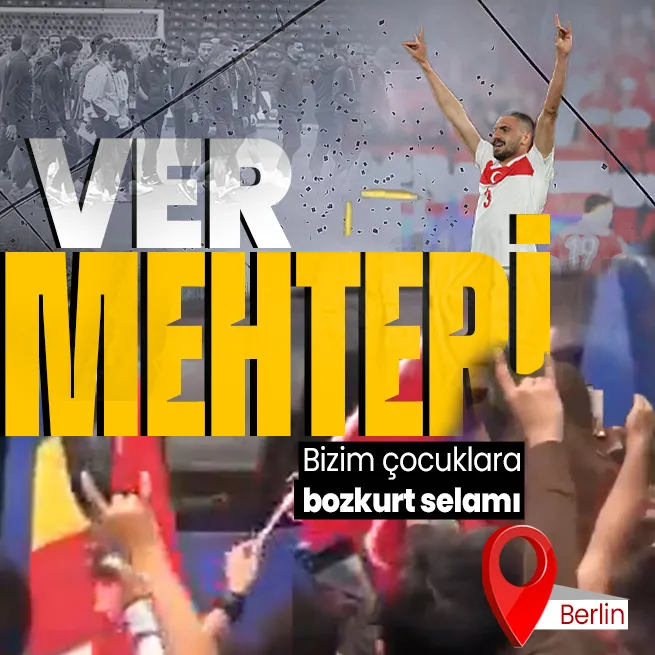 Berlinde bizim çocuklara bozkurtlu destek: Mehter marşıyla karşıladılar