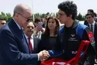 Başkan Recep Tayyip Erdoğan, İspanya'ya hareketi öncesinde Türkiye'nin ikinci astronotu Tuva Cihangir Atasever'i kabul etti