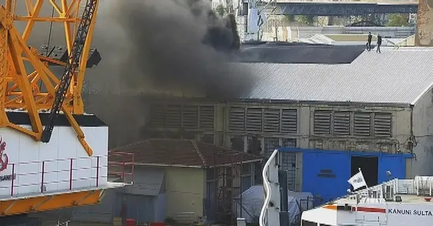 Son dakika: Haliç Tersanesi’nde yangın!