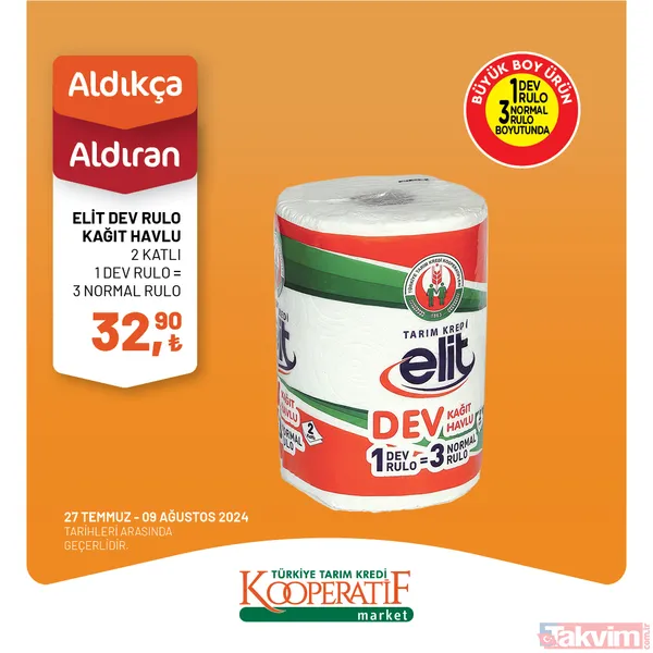 Tarım Kredi Market'te 60 üründe dev indirim! Katalogda yok yok! Taze Kaşar 249 TL, Siyah Zeytin 115 TL, Tuvalet Kağıdı 40'lı 209 TL... - 40