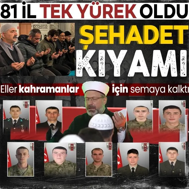 Türkiye şehit düşen kahraman vatan evlatları için tek yürek! Sabah namazında 81 ilde eller semaya kalktı