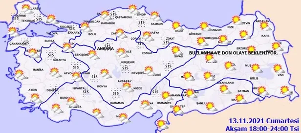 Meteoroloji'den buzlanma, sis ve pus uyarısı! Bu gece ve yarın sabah saatlerine dikkat (13-14 Kasım hava durumu)-7
