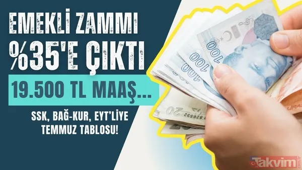 Emekli zammı %35'e yükseldi! SSK, Bağ-Kur, EYT'liye 19.500 TL maaş hesabı oluştu! 10.000, 11.500, 12.350 TL alanlar temmuzda... - 1