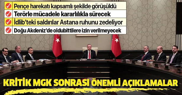 Kritik MGK sonrası Pençe Harekatı mesajı: Terörle mücadele kararlılıkla sürecek
