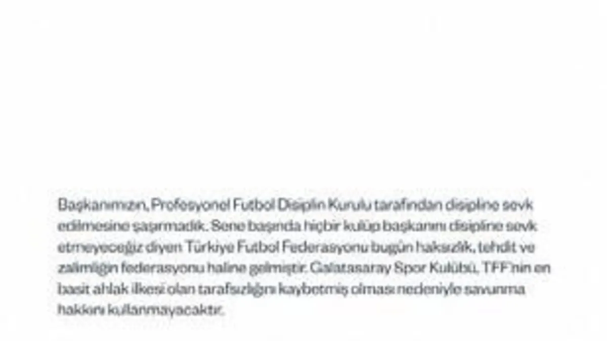 G.saray’dan çok sert açıklama