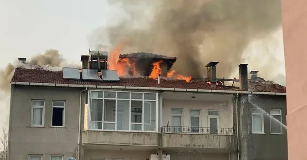 4 katlı apartmanda korkutan yangın!