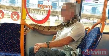 Görenlerin ağzı bir karış açık kaldı! Yaşlı adam otobüste maske takmadı, yüzüne yılan doladı