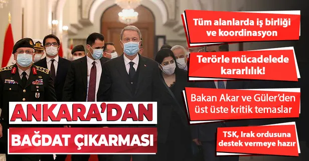 Türkiye'den kritik Irak teması! Milli Savunma Bakanı Hulusi Akar, Berhem Salih ve Kazımi ile bir araya geldi