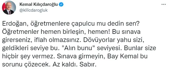 baskan-recep-tayyip-erdogan-20-bin-ogretmen-atamasini-gerceklestirdi-kilicdaroglu-aninda-provokasyona-basladi-1662028232824.jpg Başkan Recep Tayyip Erdoğan 20 bin öğretmen atamasını gerçekleştirdi! Kılıçdaroğlu anında provokasyona başladı: 'Süper kahraman mı oldun çen'-3