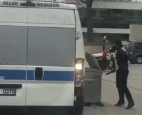 Palayla minibüse saldırdı
