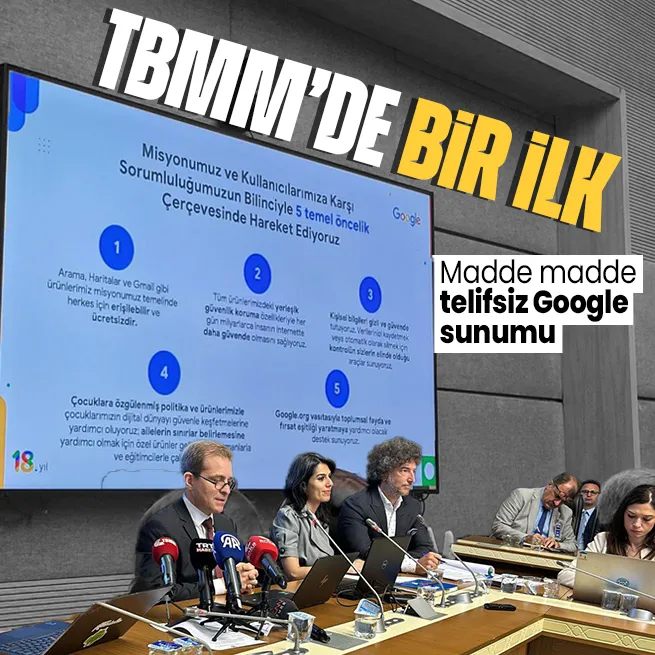 TBMMde bir ilk! Google Dijital Telif Yasası gündemiyle toplanan Dijital Mecralar Komisyonunda sunum yaptı