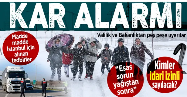 İstanbul'da kar alarmı! Bakanlık ve Valilikten peş peşe açıklamalar: "40 cm yağabilir, TIR geçişlerine kısıtlama..."