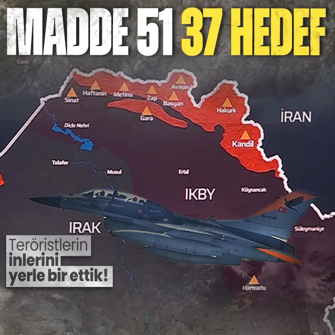 MSBden Irakın kuzeyine hava harekatı: 37 terör hedefi vuruldu