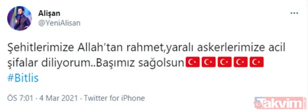 Bitlis'ten gelen şehit haberi yürekleri dağladı! Ünlülerden Bitlis paylaşımları: "Milletimizin başı sağolsun" - 4