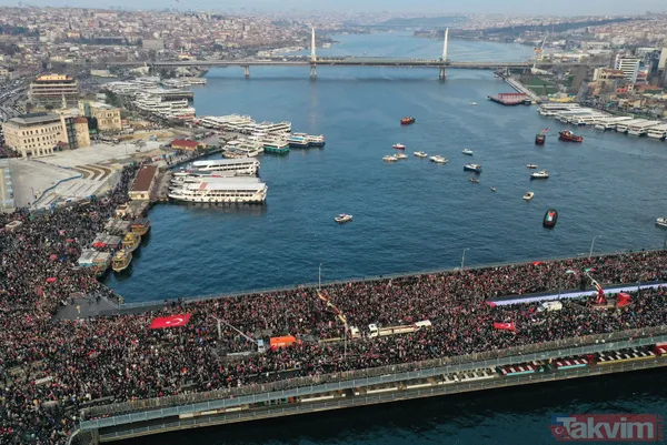 Galata'dan şehitlerimiz ve Filistin için dünyaya haykırış... İsimleri tek tek okundu | Tarihi günden tarihi kareler! - 37